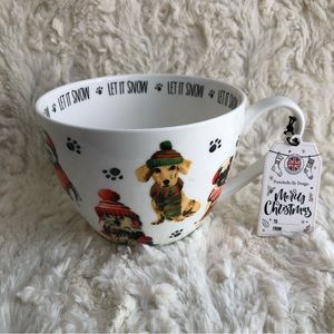 COFFEE MUG DOGS, PORTOBELLO By DESIGN -LET IT SNOW-